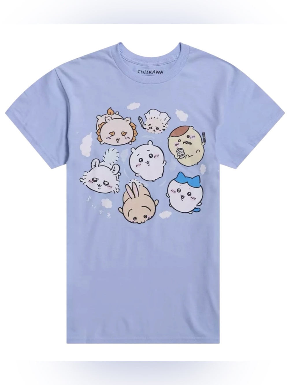 Chiikawa Group Fall T-Shirt Light Blue Unisex Size M NWOT Anime Hot Topic